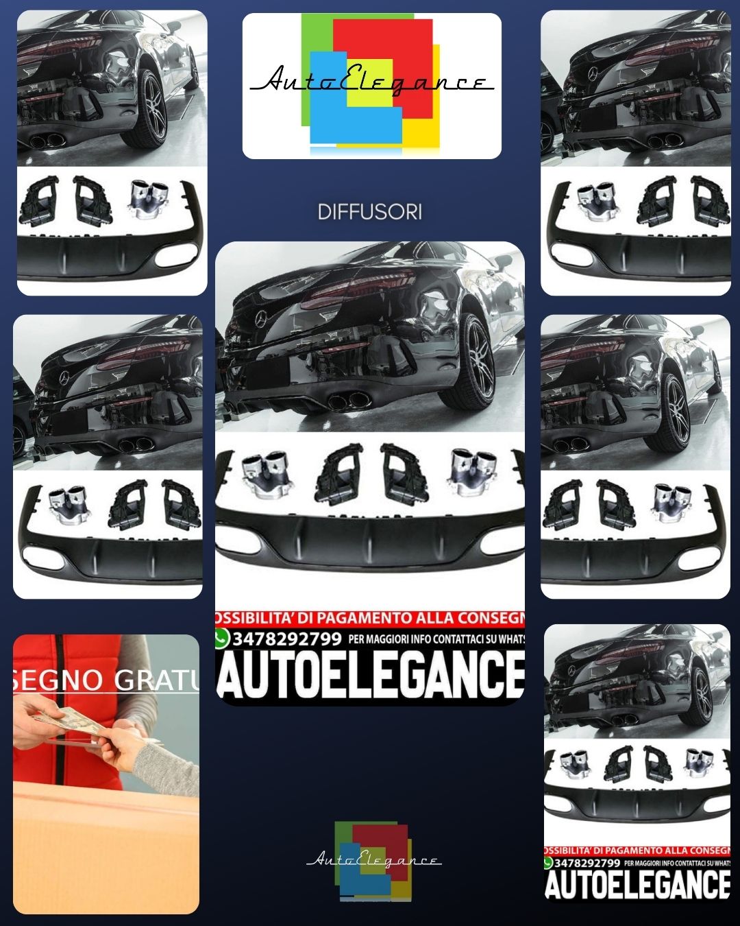 Adatto per Mercedes C238 A238 diffusore pre-lifting + mascherine scarico
