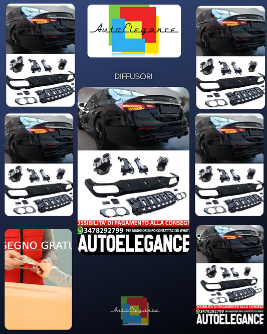 Diffusore spoiler posteriore + punte di scarico (CROMO) in E53 AMG LOOK