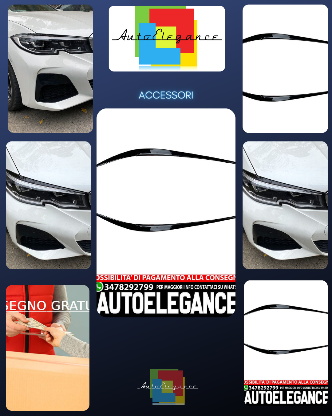 Per BMW Serie 3 G20 G21 2019-2022 (pre-LCI) mascherine fari brutto sguardo