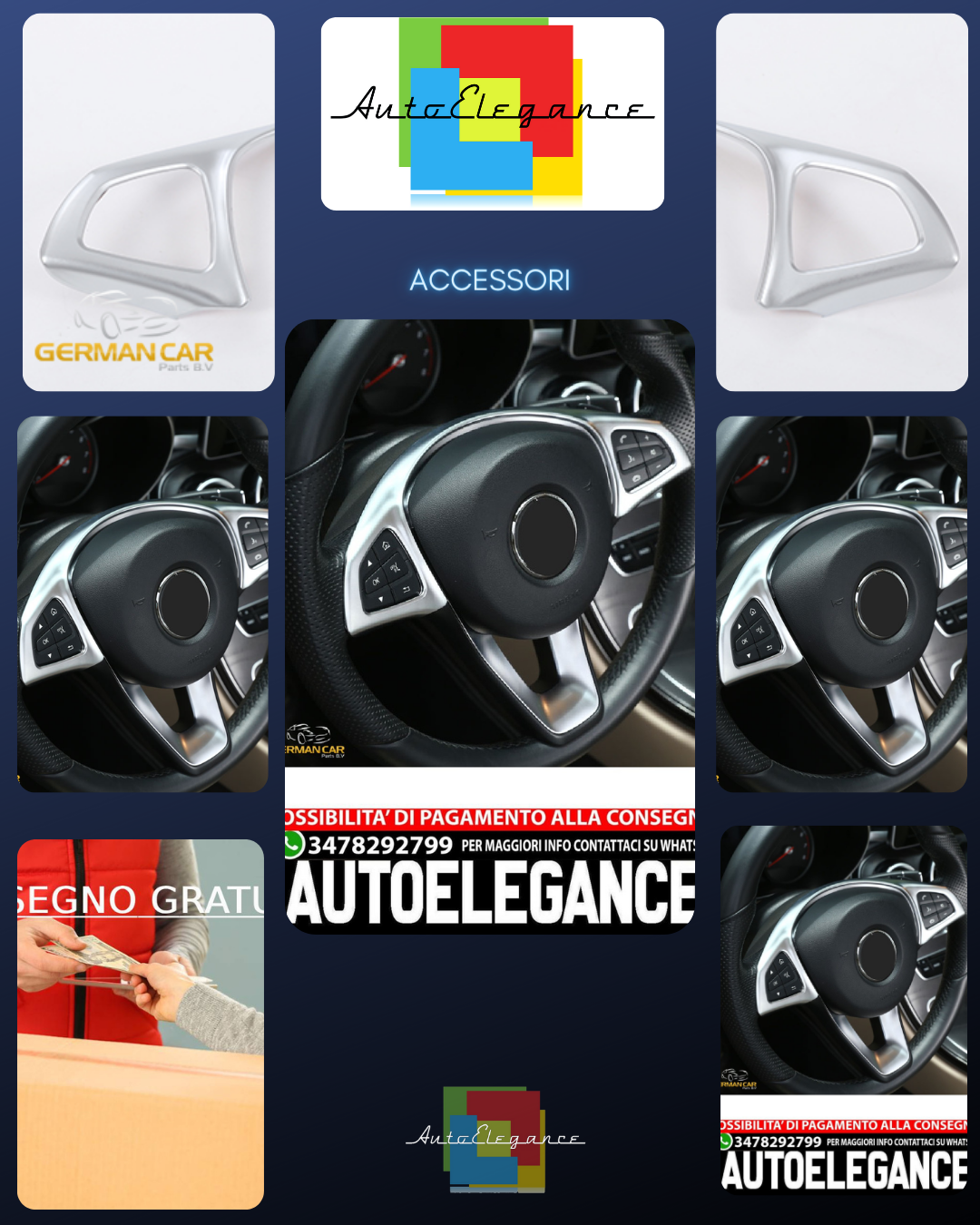 Per Mercedes W213 Classe E pannello volante telaio cromato opaco