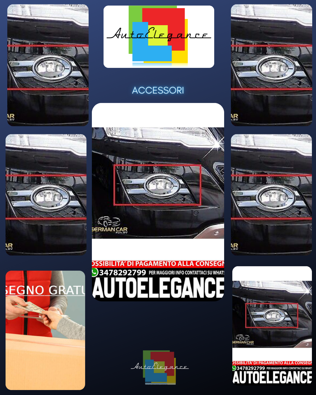 PER MERCEDES BENZ W164 ML DAL 09/2008 TELAIO CROMATO FENDINEBBIA MASCHERINA OVAL