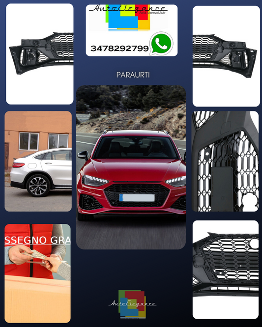 Front Bumper for Audi A4 B9 8W Facelift 2020+ Quattro RS4 Look Grille 