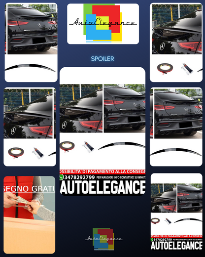 Adatto per Mercedes C167 GLE Coupé LABBRO SPOILER POSTERIORE NERO LUCIDO