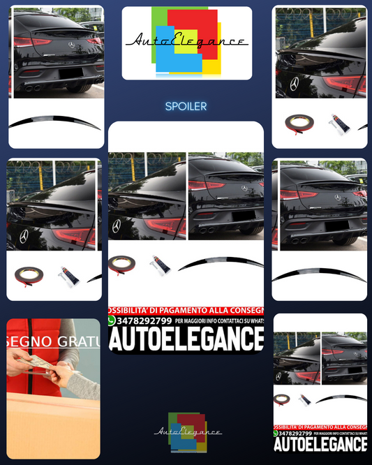 Adatto per Mercedes C167 GLE Coupé LABBRO SPOILER POSTERIORE NERO LUCIDO