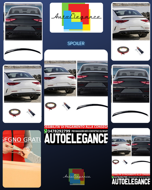 Adatto per MERCEDES C257 CLS Coupé SPOILER POSTERIORE LABBRO NERO LUCIDO