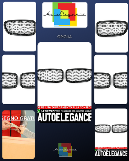 RADIATOR GRILLE SUITABLE FOR BMW 5 SERIES F10 F11 SPORT GRILLE DIAMOND BLACK 