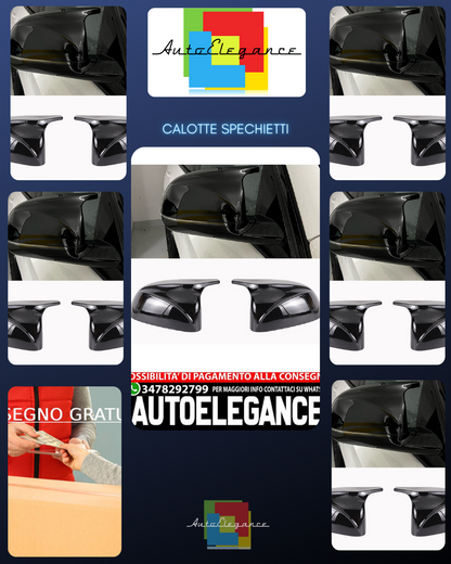 Calotte specchietti nere sportive per cambio per BMW G01 G02 G05 G06 G07 AUTOELEGANCERICAMBI