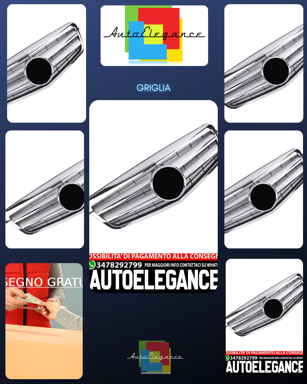 Griglia per Mercedes W212 S212 2009-2013 argento cromato AMG