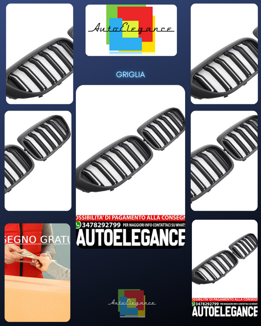 SUITABLE FOR BMW 5 SERIES G30 G31 SPORT RADIATOR GRILLE DOUBLE BRIDGE MATT BLACK 