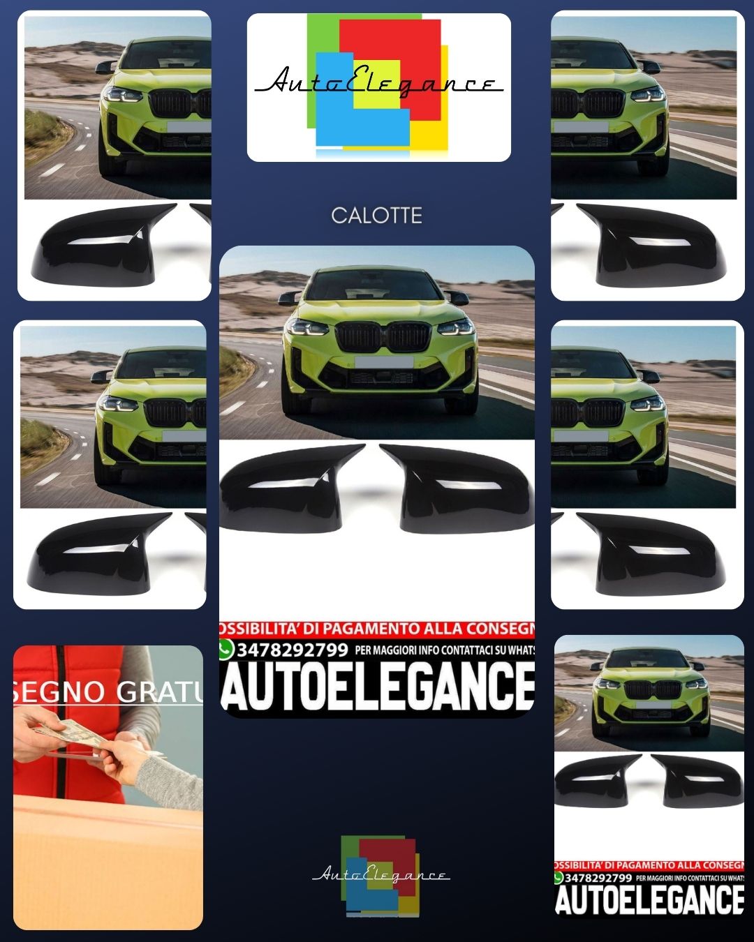 Adatto per BMW G01 G02 G05 G06 coprispecchi nero sport per la sostituzione