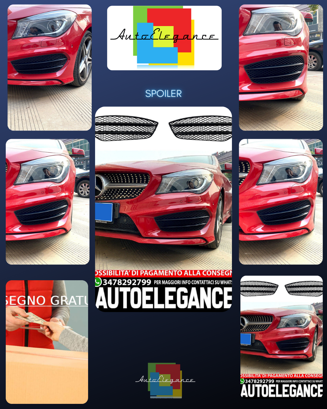 GRIGLIA NSW PINNE ADATTA PER MERCEDES C117 X117 CLA CON EQUIPAGGIAMENTO AMG