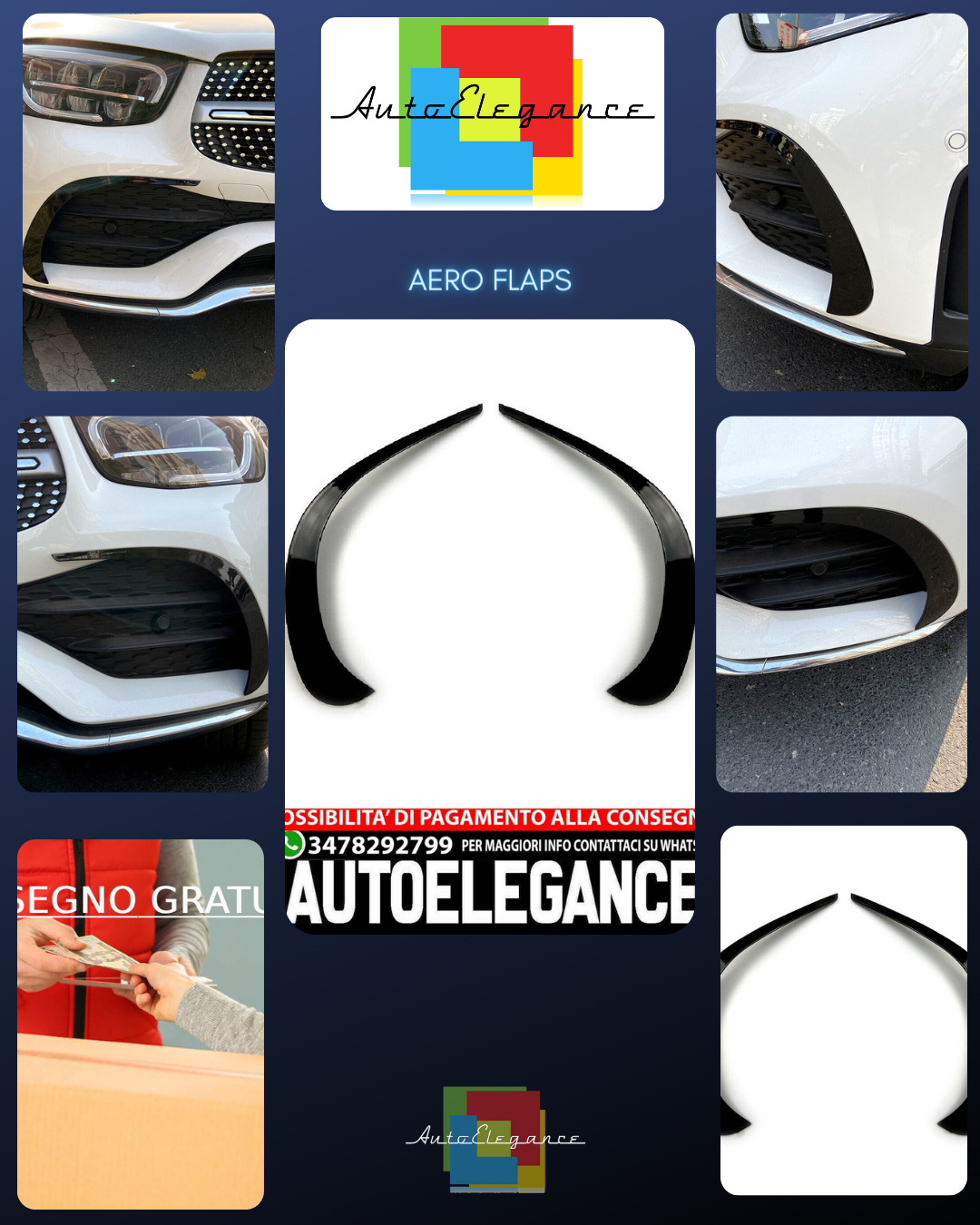 FRONT AERO FLAPS SUITABLE FOR MERCEDES X253 C253 GLC AMG LINE 