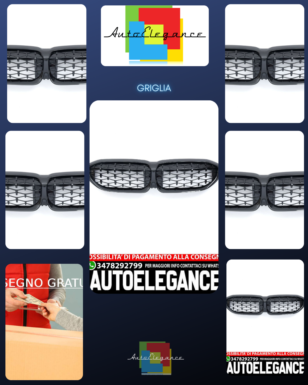 RADIATOR GRILLE SUITABLE FOR BMW 3 SERIES G20 G21 GLOSSY GRILLE 