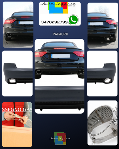 Paraurti posteriore adatto per Audi A5 8T Coupe Cabrio (2007-2015) RS5 Design
