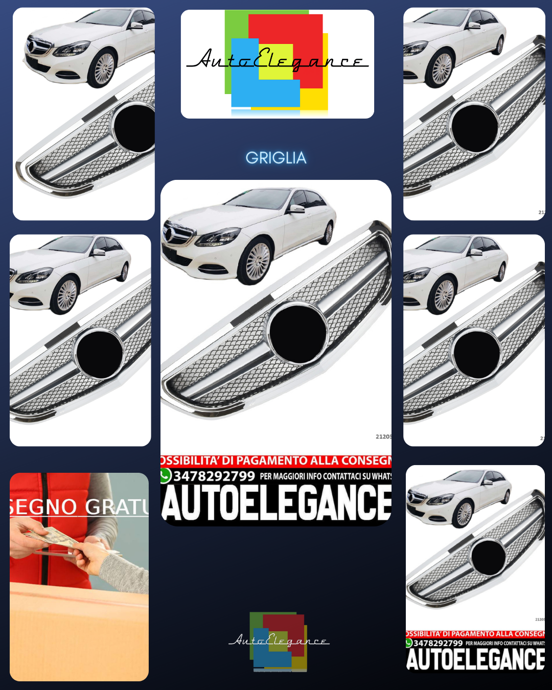 Griglia per Mercedes W212 S212 2013-2016 AVANTGARDE AMG CROMATA
