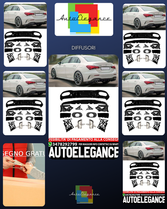 Diffusore spoiler posteriore + terminali di scarico 2x1 (CHROM) in LOOK SPORT