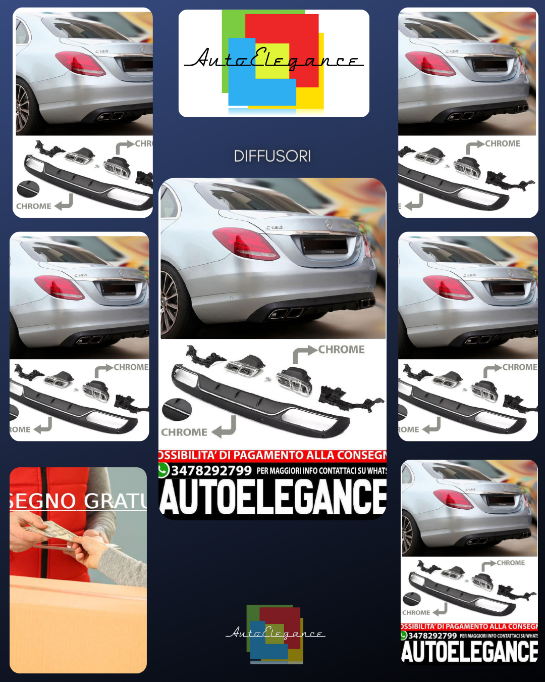 Diffusore spoiler posteriore nella C63 AMG OPTIK adatto per equipaggiamento