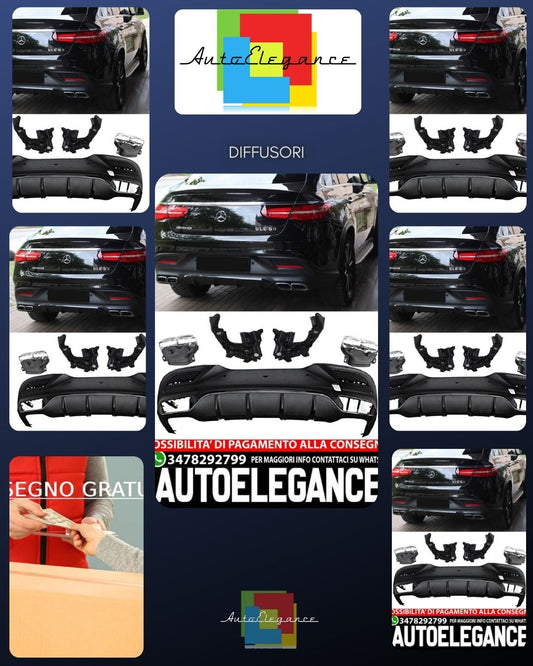 For Mercedes C292 GLE COUPE Diffuser + Bumper Exhaust 2X2 (CHROME) 63 AMG OPTICS 