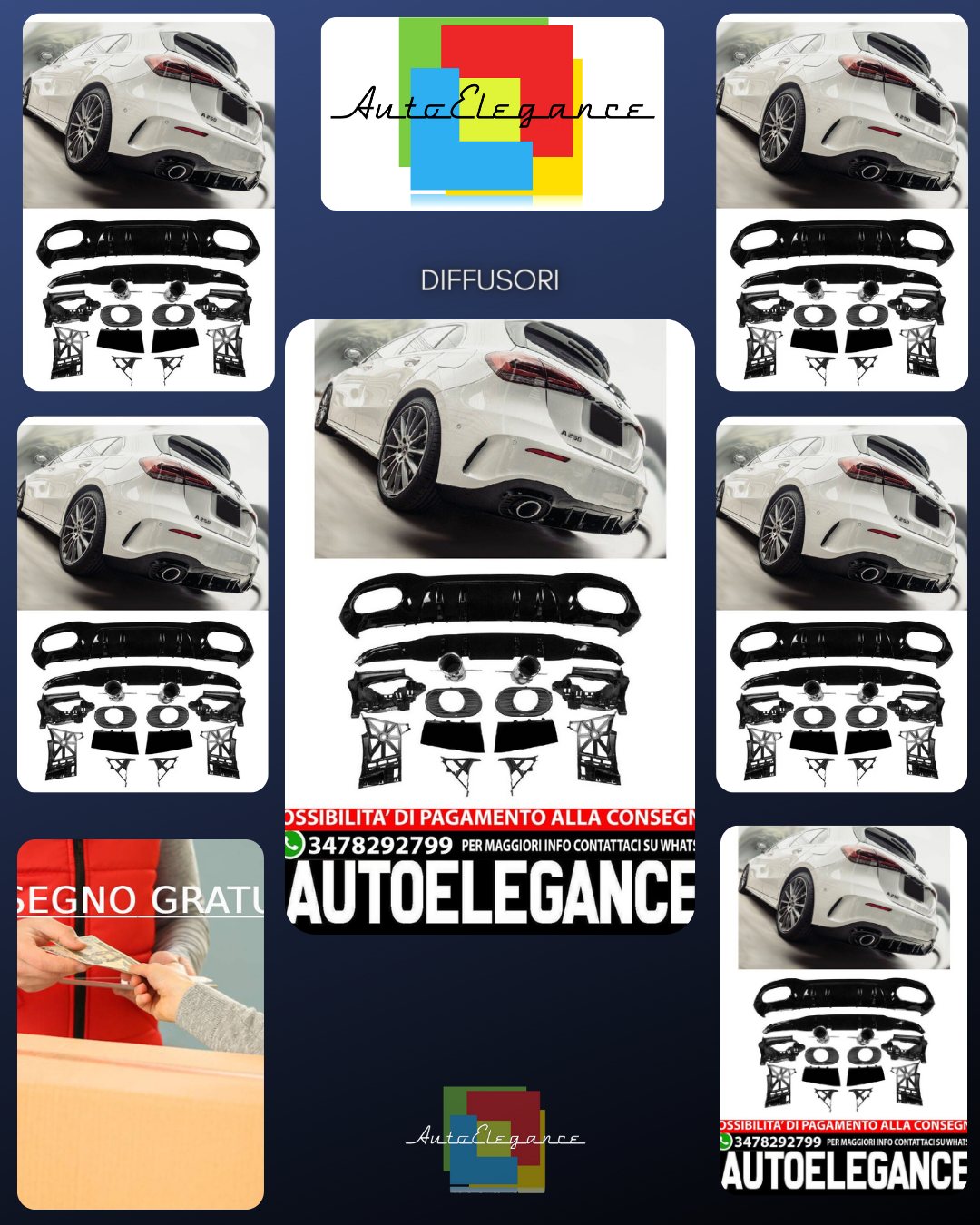 Diffusore spoiler posteriore + terminali di scarico 2x1 (CHROM) in LOOK SPORT