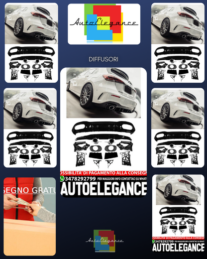 Diffusore spoiler posteriore + terminali di scarico 2x1 (CHROM) in LOOK SPORT