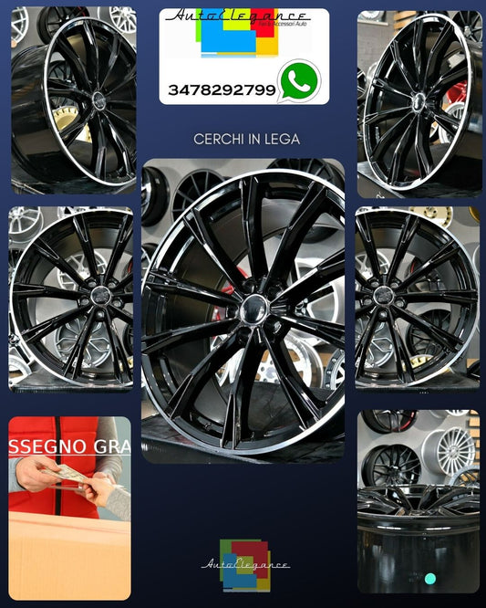 SUITABLE for Audi A4 A5 A6 A7 A8 S LINE 20 inch 5x112 Abt Design Gloss Black Wheels 