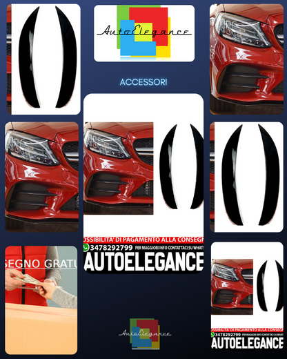 SPOILER FLAPS CANARD ADATTO PER MERCEDES CLASSE W205 CON EQUIPAGGIAMENTO AMG