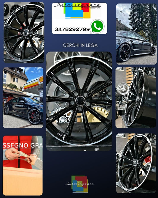 SUITABLE for Audi A4 A5 A6 A8 A7 S-Line 21 inch 5x112 ABT design Gloss Black Wheels 