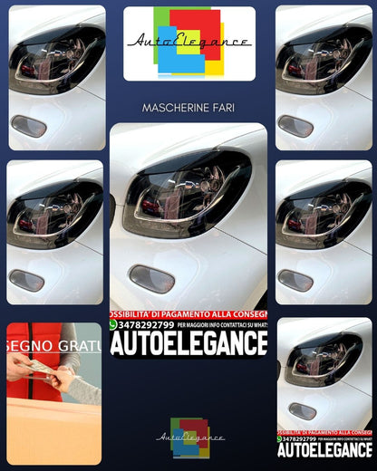 Per Smart ForTwo C453 dal 2014 mascherine fari cattivo aspetto nero lucido