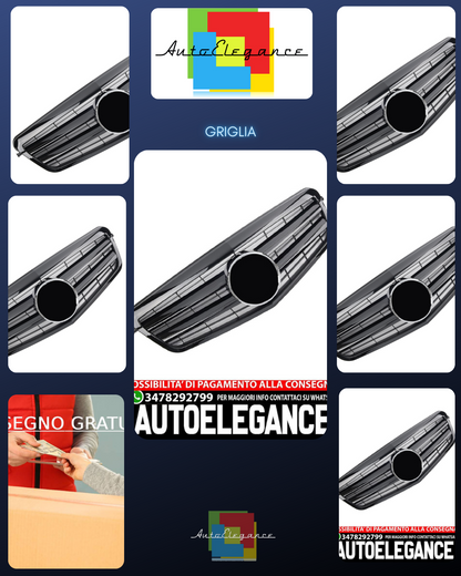 GRIGLIA RADIATORE SPORTIVA LUCIDA NERA ADATTA PER MERCEDES W212 CLASSE E