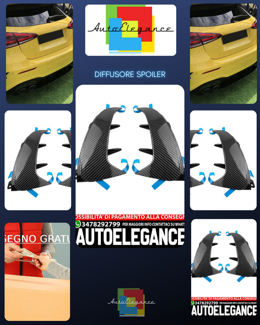 Adatto per Mercedes W177 Classe A posteriore AMG OTTICA AERO FLAPS CARBONIO