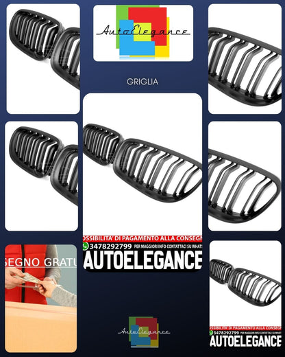 GRIGLIA RADIATORE ADATTA PER BMW SERIE 3 E90 E91 DOPPIA BARRA NERO OPACO