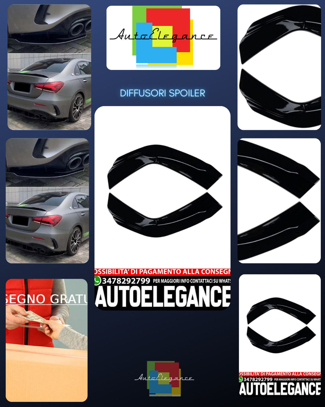 PER MERCEDES V177 A35 + A45 LATI SPLITTER SPOILER DIFFUSORE GREMBIULE