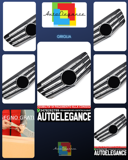 Griglia sportiva per Mercedes W211 S211 E 2006-2009 cromata nera Look AMG