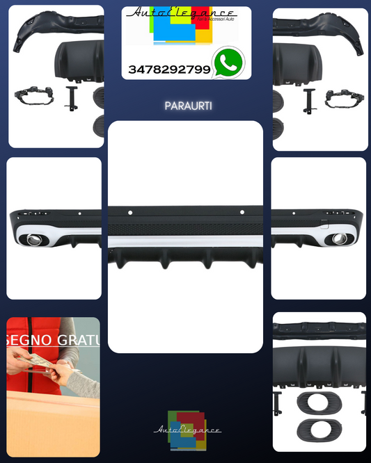 Paraurti Diffusore Cromato Scarico per Mercedes GLB X247 SUV 20+ GLB 35 Design