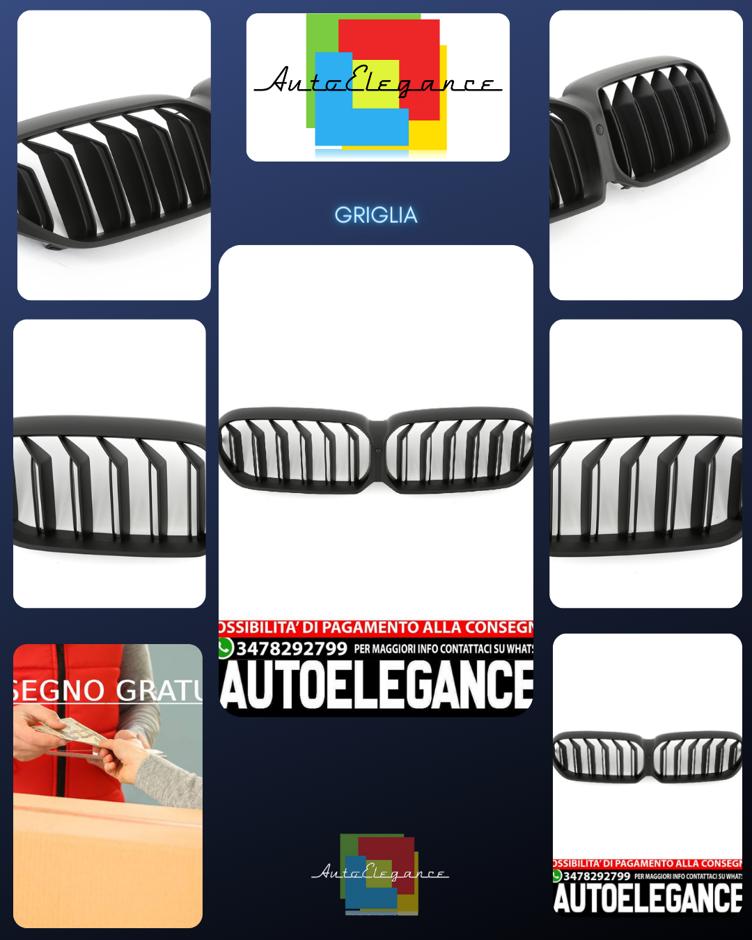 SUITABLE FOR BMW 5 SERIES G30 G31 LCI SPORT RADIATOR GRILLE DOUBLE BRACKET BLACK 