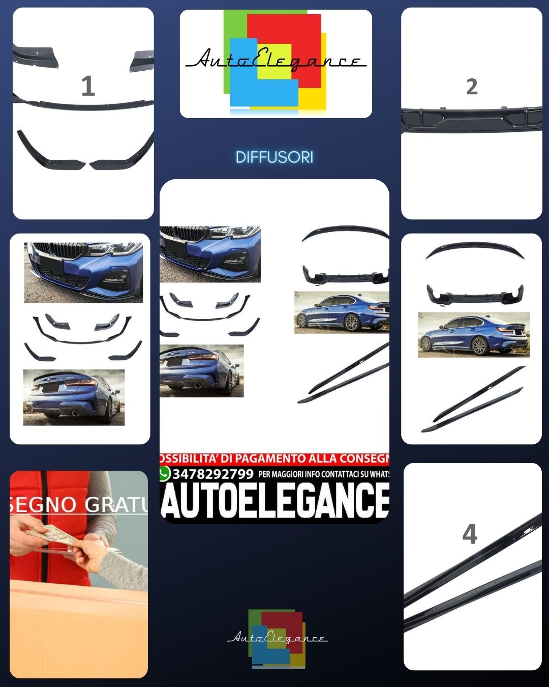 SPOILER DIFFUSER PACKAGE REAR SPOILER FRONT SPOILER SUITABLE FOR BMW 