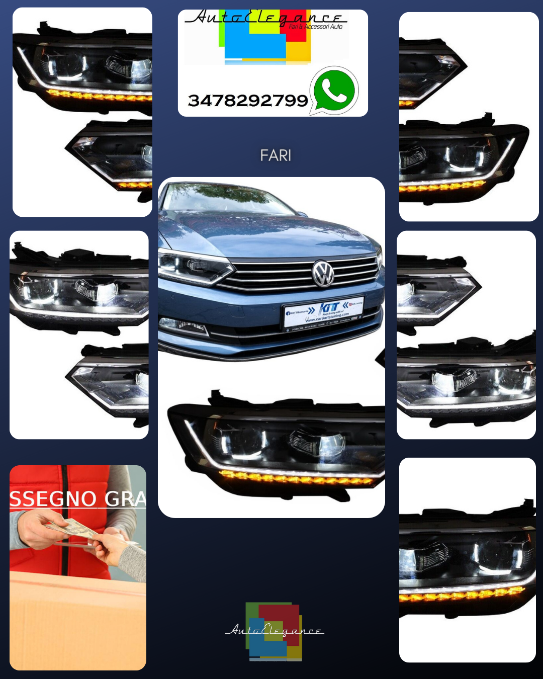 Full LED Fari per VW Passat B8 3G 2014-2019 LED Matrix Look Luci dinamiche