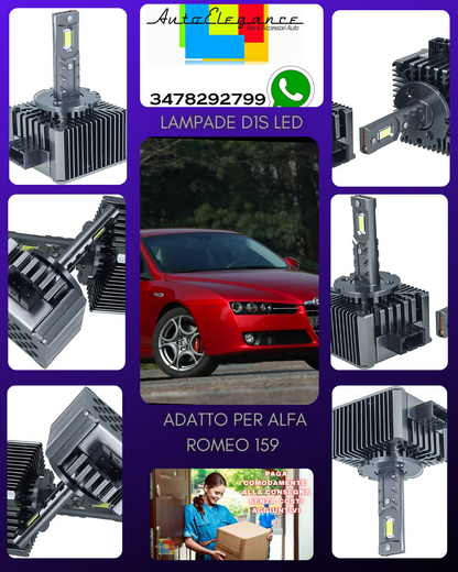 COPPIA LAMPADE D1S LED DA XENON A LED PER ALFA ROMEO 159 6000K BIANCO CANBUS