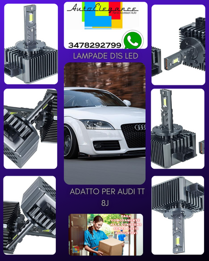 COPPIA LAMPADE D1S LED DA XENON A LED PER AUDI TT 8J 6000K BIANCO CANBUS