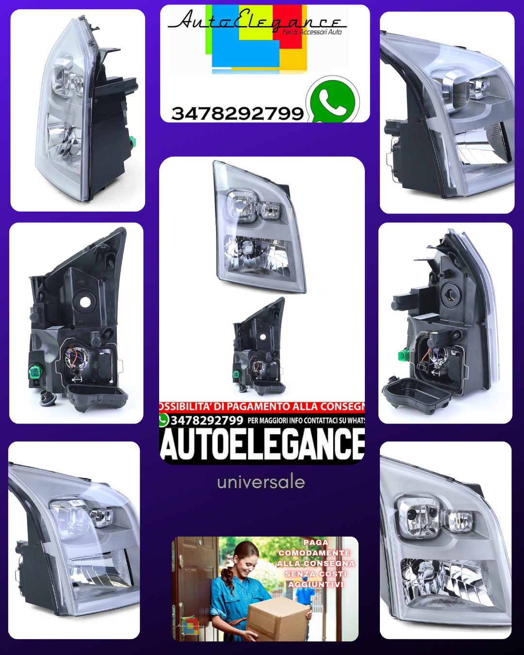 Fari anteriori H4 con servomotore sinistro TYC per Ford Transit 06-14