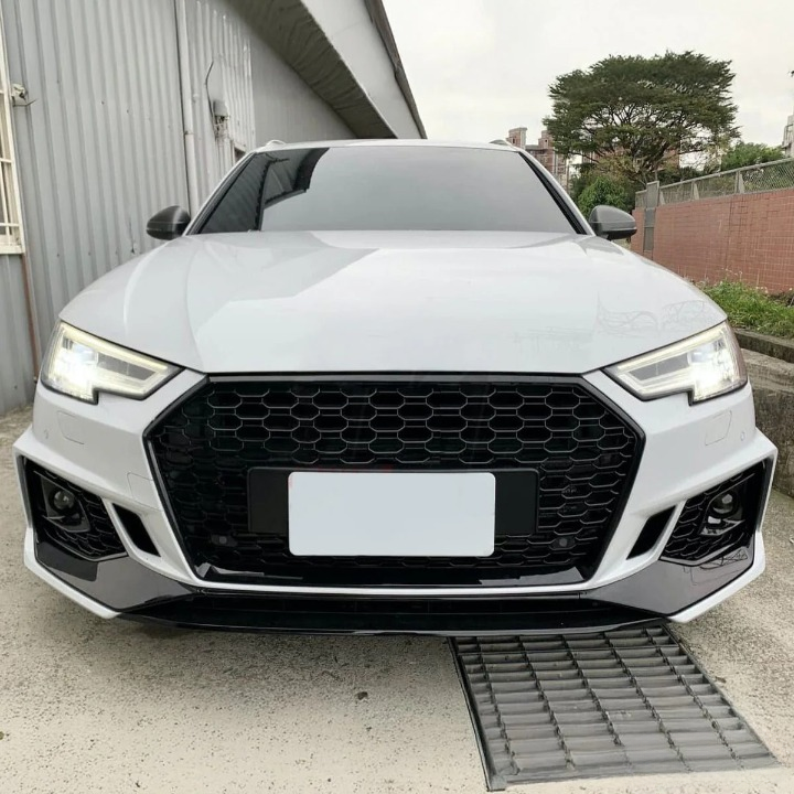 💫ART.7462 Paraurti Anteriore Look RS4 Argento Nero PDC per AUDI A4 B9 2015-2019💫