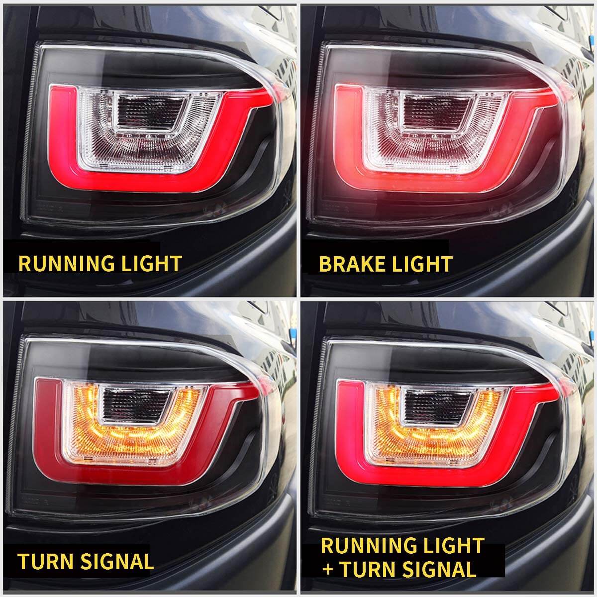 Fanali posteriori a LED per Toyota FJ Land Cruiser 2007-2017 12V 42W ABS, materiale PMMA