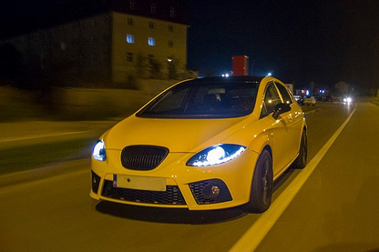 💫ART.6034 FARI ANTERIORI DRL NERI per SEAT LEON ALTEA 2009-2012💫