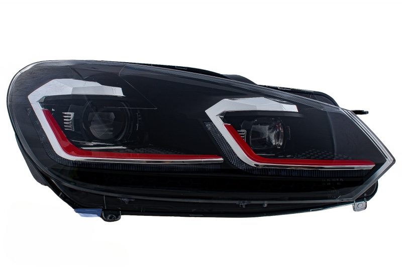 Fari a LED adatti per VW Golf 6 VI (2008-2013) con Facelift G7.5 GTI Look Red
