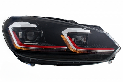 Fari a LED adatti per VW Golf 6 VI (2008-2013) con Facelift G7.5 GTI Look Red