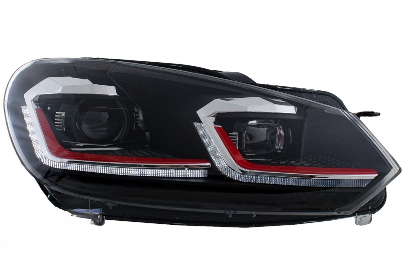 Fari a LED adatti per VW Golf 6 VI (2008-2013) con Facelift G7.5 GTI Look Red
