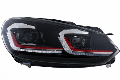 Fari a LED adatti per VW Golf 6 VI (2008-2013) con Facelift G7.5 GTI Look Red