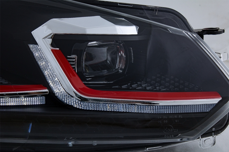 Fari a LED adatti per VW Golf 6 VI (2008-2013) con Facelift G7.5 GTI Look Red