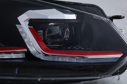 Fari a LED adatti per VW Golf 6 VI (2008-2013) con Facelift G7.5 GTI Look Red