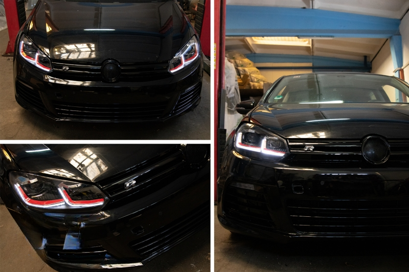 Fari a LED adatti per VW Golf 6 VI (2008-2013) con Facelift G7.5 GTI Look Red